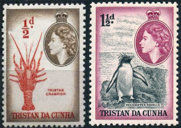 Tristan Da Cunha - 1954 - Lobster, Pinguin - Yv 14 + 16 - Marine Life