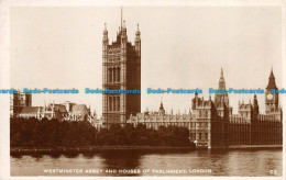 R160607 Westminster Abbey And Houses Of Parliament. London. RP - Autres & Non Classés
