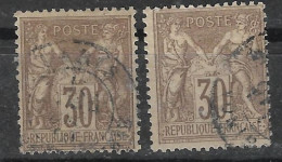 France - N° 69 Type Sage Lot De 2 Oblitérés Pour étude - 1876-1898 Sage (Type II)