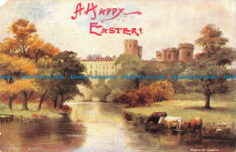 R160648 Greetings. A Happy Easter. Warwick Castle. B. B. London. 1908 - Altri & Non Classificati