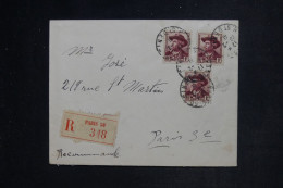 FRANCE - Mistral X 3 Sur Enveloppe En Recommandé De Paris Pour Paris En 1941  - L 152995 - 1921-1960: Modern Period