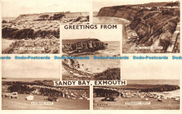 R160668 Greetings From Sandy Bay. Exmouth. Multi View. Harvey Barton - Monde