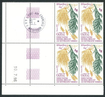 TAAF - N°220  - FLORE - BLOC DE 4 - COIN DATE 30.7.96 - OBLITERE EN MARGE - Oblitérés