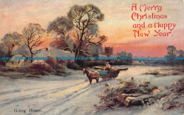 R160680 Greetings. A Merry Christmas And A Happy New Year. Going Home. Winter. W - Monde
