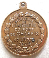 Médaille En Laiton Souvenir De L’Inauguration Du Pont Du Chabris 1898 - Other & Unclassified