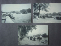 Lot De 3 Cartes Anciennes - PARIS - QUAIS De SEINE - BATEAUX - The River Seine And Its Banks