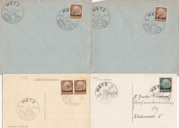 37304# LOT 7 LETTRES HINDENBURG LOTHRINGEN Obl METZ PORTE DES ALLEMANDS 1941 MOSELLE - Brieven En Documenten