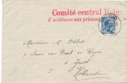 Comité Central Belge D’assistance Aux Prisonniers De Guerre – Danemark – Copenhague 17.8.16 Vers Pays Bas 21.VIII 16 - R - Armée Belge