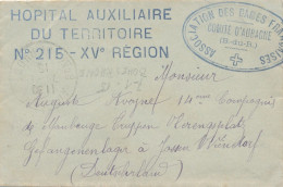 L En Franchise Aubange 7.1.15 Ass. Des Dames Française – Comité D’Aubange – Hôpital Auxiliaire De Territoire N° 215 - 1. Weltkrieg 1914-1918