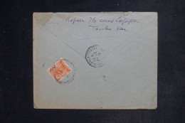 MAROC - Taxe De Casablanca Au Dos D'une Enveloppe De Toulon En 1947 - L 152999 - Cartas & Documentos