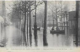 CPA Paris Inondations Janvier 1910 Boulevard Diderot Et La Gare De Lyon - District 12