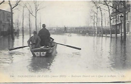 CPA Paris Inondations Janvier 1910 Boulevard Diderot Vers Le Quai De La Rapée - Arrondissement: 12