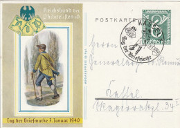 Allemagne Entier Postal Illustré Journée Du Timbre Kassel 1940 - Cartes Postales