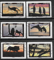 France 2022  Oblitéré -  Autoadhésif   N° 2100 - 2102 - 2104 - 2105 - 2107 - 2109    "  Les Animaux Au Crépuscule  " - Used Stamps