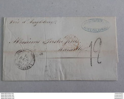 Lettre Envoyée De Pointe-à-Pitre - Guadeloupe Vers Marseille Le 9 Décembre 1853 Par Voie D'Angleterre ... Lot460E . - Autres & Non Classés
