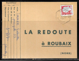 P149 - MARIANNE DE DECARIS SUR DEVANT DE LETTRE DE ZOUFFGEN DU 28/12/61 POUR ROUBAIX - LA REDOUTE - 1961-....