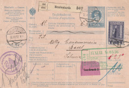 Autriche Bulletin D'expédition Mezelombardo Pour La Suisse 1913 - Covers & Documents