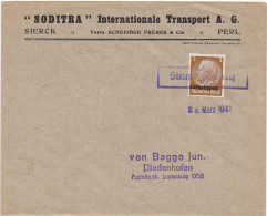 37312# HINDENBURG LOTHRINGEN LETTRE Obl STEINBIEDERSDORF 29 Mars 1941 PONTPIERRE MOSELLE THIONVILLE - Lettres & Documents