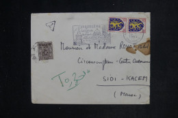 MAROC - Taxes De Sidi Kacem Sur Enveloppe De Angoulême En 1964 - L 153003 - Maroc (1956-...)