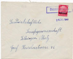 37313# HINDENBURG LOTHRINGEN LETTRE Obl STEINBIEDERSDORF 24 Octobre 1941 PONTPIERRE MOSELLE METZ - Brieven En Documenten