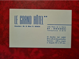 Carte De Visite OBERNAI LE GRAND HOTEL MR ET MDE BOSCH - Visiting Cards