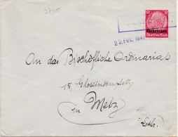 37315# HINDENBURG LOTHRINGEN LETTRE LELLINGEN LELLING Obl STEINBIEDERSDORF 22 Février 1941 PONTPIERRE MOSELLE METZ - Brieven En Documenten