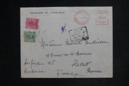 MAROC - Taxes De Rabat Sur Enveloppe Du Ministère De L'Intérieur De Paris En 1970 - L 153005 - Morocco (1956-...)