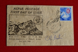 1960 Nepal Everest Fdc Signed C. Bonington Mountaineering Himalaya Escalade Alpinisme - Sportspeople