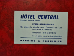 Carte De Visite STRASBOURG HOTEL CENTRAL - Cartoncini Da Visita