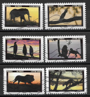 France 2022  Oblitéré -  Autoadhésif   N° 2099 - 2101 - 2102 - 2104 - 2107 - 2109    "  Les Animaux Au Crépuscule  " - Used Stamps