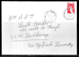 P147 - SABINE DE GANDON SUR LETTRE DE WOIPPY ANNEXE 1 DU 15/06/81 POUR LE LUXEMBOURG - 1961-....