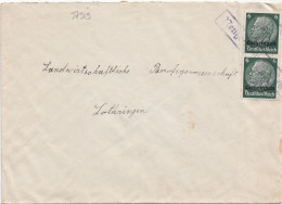 37319# HINDENBURG LOTHRINGEN LETTRE Obl NEUSSENHEIM B. METZ TOUJOURS SANS DATE NOISSEVILLE MOSELLE - Covers & Documents