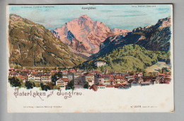 CH BE Interlaken Mit Jungfrau 1906-06-14 Litho C.Steinmann/H.Schlumpf #2288 - Interlaken