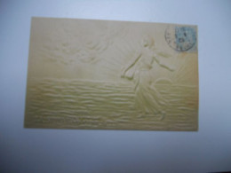 THEME DIVERS CARTE ANCIENNE EN COULEUR DE 1905 Carte EN RELIEF GAUFREE - Représentation De Timbres - La Semeuse D'après - Sonstige & Ohne Zuordnung