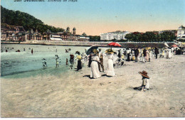 San Sebastian Très Animée Belle Vue De La Plage Escenas De Playa - Guipúzcoa (San Sebastián)