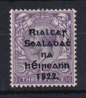 Ireland: 1922   KGV OVPT    SG36a    3d   Dull Reddish Violet   MH - Neufs