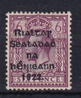Ireland: 1922   KGV OVPT    SG39a    6d    Deep Reddish Purple  MH - Unused Stamps