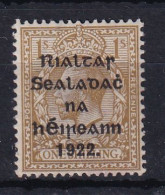 Ireland: 1922   KGV OVPT    SG43    1/-      MH - Ongebruikt