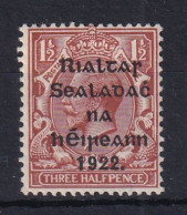Ireland: 1922   KGV OVPT    SG32a    1½d   Chestnut    MH - Unused Stamps