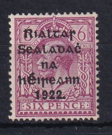 Ireland: 1922   KGV OVPT    SG39    6d   Reddish Purple   MH - Unused Stamps