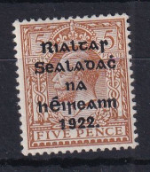 Ireland: 1922   KGV OVPT    SG38    5d      MH - Unused Stamps