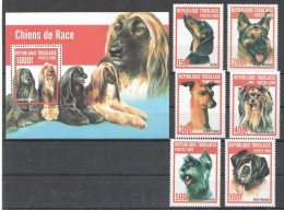 Togo - 1999 - Dogs - Yv 1688N/T + Bf 328C - Hunde