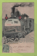 75 SOUVENIR DE PARIS - PANORAMA - LOCOMOTIVE - SANS NOM D'EDITEUR - CIRCULEE EN 1905 - Autres & Non Classés