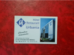 Carte De Visite STRASBOURG MEINAU  HOTEL RESTAURANT URBANIA - Visitekaartjes