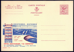 +++ PUBLIBEL Neuf 2F - OOSTENDE - OSTENDE - Hôtel Restaurant La Crevette - N° 1722  // - Werbepostkarten