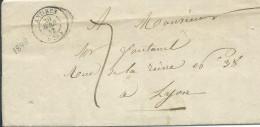 FRANCE LETTRE ANTIBES ( ALPES MARITIMES ) POUR LYON ( RHONE ) DE 1842 LETTRE COVER - 1801-1848: Precursori XIX