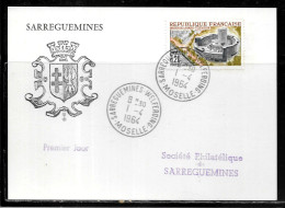 P144 - N° 1402 SUR CARTE DE SARREGUEMINES WELFERDING DU 01/04/64 - 1961-....