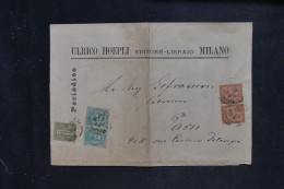 ITALIE -  Devant D'enveloppe Commerciale De Milano Pour Paris En 1875 - L 153014 - Poststempel