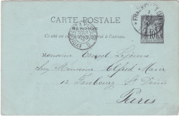 FRANCIA - INTERO POSTALE - VIAGGIATO - VIAGGIATO - 1890 - Sonstige & Ohne Zuordnung