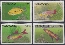 Tanzania - 1989 - Fish - Yv 488/91 - Poissons